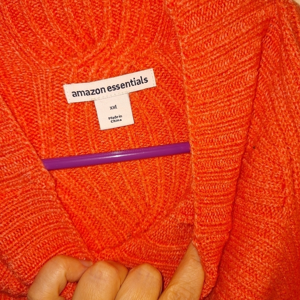 Amazon Essentials Orange Cowl Neck Sweater - Picture 3 of 4